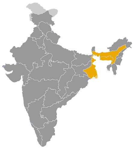 India • |1515/1949| • Koch-dynastie: kaart